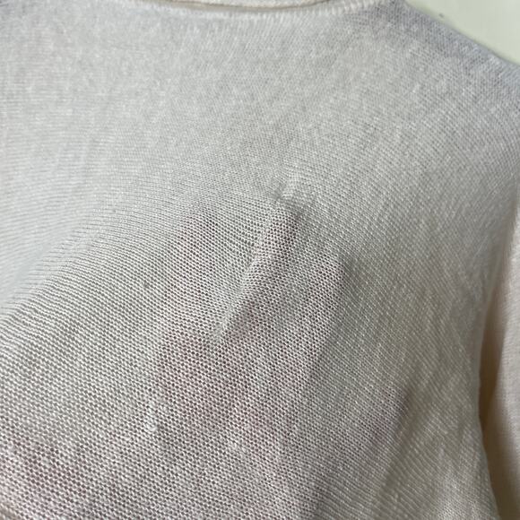 Daniele Alessandrini cream linen blend crewneck relaxed knitted top sz 48 US M - Picture 7 of 9